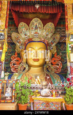 Maitreya Buddha in Thiksey Monastery, Leh, Ladakh Region. India Stock Photo