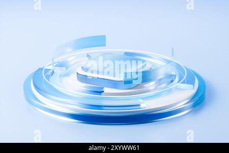 Abstract translucent with gradient empty stage, 3d rendering. 3d illustration. Stock Photo