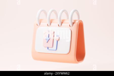 Cartoon battery charger mark, 3d rendering. 3d illustration. Stock Photo