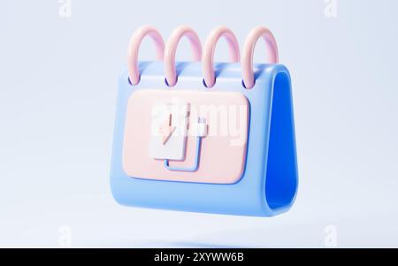Cartoon battery charger mark, 3d rendering. 3d illustration. Stock Photo