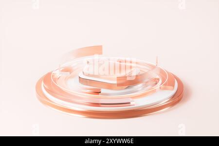 Abstract translucent with gradient empty stage, 3d rendering. 3d illustration. Stock Photo