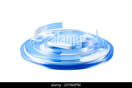 Abstract translucent with gradient empty stage, 3d rendering. 3d illustration. Stock Photo