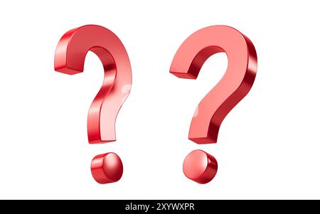 Cartoon question mark, faq problem solution symbol, 3d rendering. 3d illustration. Stock Photo