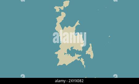 Jar Lann Kyun Island in the Andaman or Burma Sea on a topographic, OSM Humanitarian style map Stock Photo