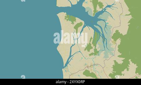 Ko Kho Khao Island in the Andaman or Burma Sea on a topographic, OSM Humanitarian style map Stock Photo