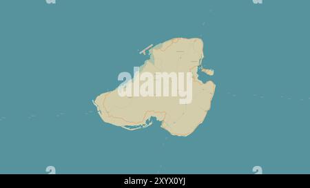 Kosrae Island in the North Pacific Ocean on a topographic, OSM Humanitarian style map Stock Photo