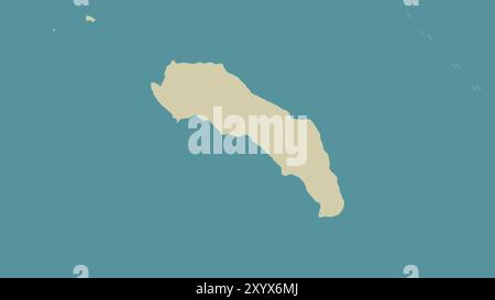 Shadwan Island in the Red Sea on a topographic, OSM Humanitarian style map Stock Photo