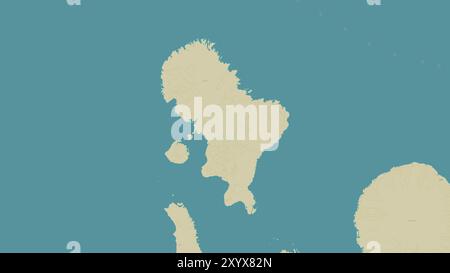 Vella Lavella Island in the Solomon Sea on a topographic, OSM Humanitarian style map Stock Photo