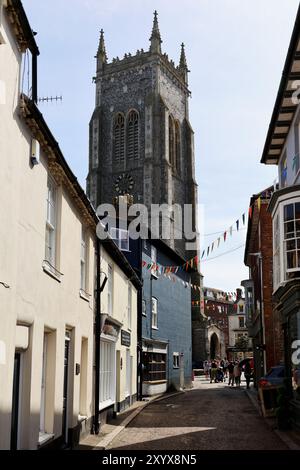 Historic Buildings and Cromer Parish Church of St Peter and St Paul on High Street, Cromer, Norfolk, England, UK Stock Photo