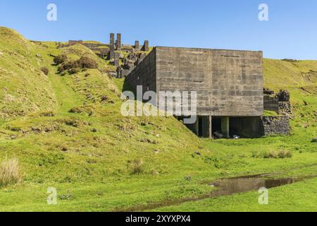 Quarry ruins at Titterstone Clee near Cleeton, Shropshire, England, UK Stock Photo