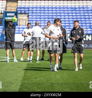 Bolton, Lancashire. UK. 31st Aug 2024. Exeter City during pitch inspection during the Sky Bet League 1 match between Bolton Wanderers and Exeter City at the Toughsheet Stadium, Bolton on Saturday 31st August 2024. (Photo: Mike Morese | MI News) Credit: MI News & Sport /Alamy Live News Stock Photo