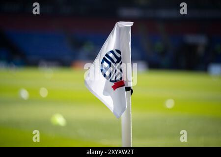 Bolton, Lancashire. UK. 31st Aug 2024. Bolton Wanderers flag during the Sky Bet League 1 match between Bolton Wanderers and Exeter City at the Toughsheet Stadium, Bolton on Saturday 31st August 2024. (Photo: Mike Morese | MI News) Credit: MI News & Sport /Alamy Live News Stock Photo