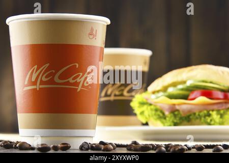 McCafe is a coffee-house-style food and drink chain, owned by McDonald's Stock Photo