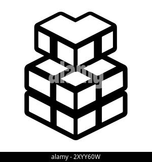 Bricks icon or modern line symbol. Vector line art and icon design with bold outline. Black and white Pixel Perfect minimalistic symbol isolated white Stock Vector