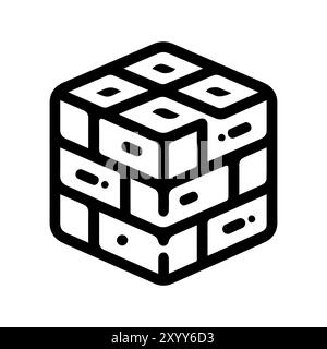 Bricks icon or modern line symbol. Vector line art and icon design with bold outline. Black and white Pixel Perfect minimalistic symbol isolated white Stock Vector