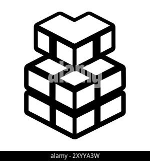 Bricks icon or modern line symbol. Vector line art and icon design with bold outline. Black and white Pixel Perfect minimalistic symbol isolated white Stock Vector