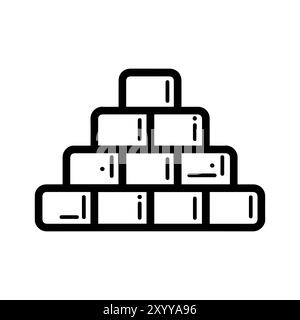 Bricks icon or modern line symbol. Vector line art and icon design with bold outline. Black and white Pixel Perfect minimalistic symbol isolated white Stock Vector