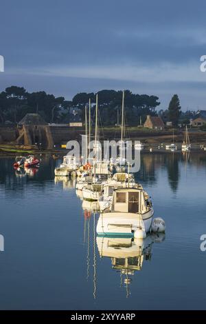 Brittany harbour in Ploumanach, France, Europe Stock Photo