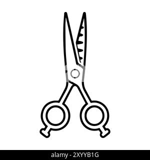 Scissors icon or modern line symbol. Vector line art and icon design with bold outline. Black and white Pixel Perfect minimalistic symbol isolated whi Stock Vector