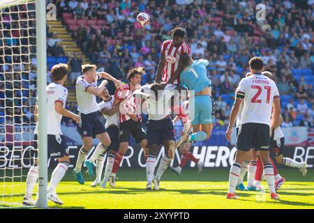 Bolton, Lancashire. UK. 31st Aug 2024. during the Sky Bet League 1 match between Bolton Wanderers and Exeter City at the Toughsheet Stadium, Bolton on Saturday 31st August 2024. (Photo: Mike Morese | MI News) Credit: MI News & Sport /Alamy Live News Stock Photo