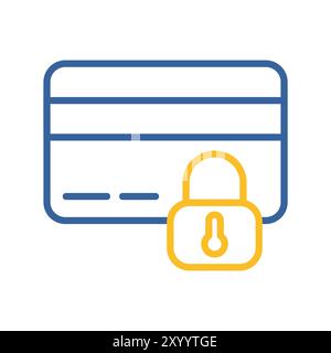 Credit card with lock vector icon. Locked bank card symbol. Security sign. Graph symbol for your web site design, logo, app, UI Stock Vector