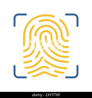 Finger scan vector icon. Fingerprint scanning technology concept. Identification system scanning. Security sign. Graph symbol for your web site design Stock Vector