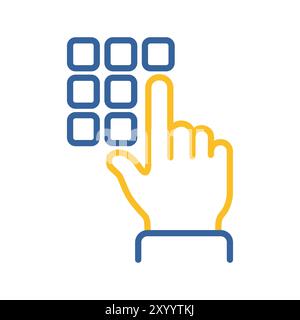 Hand finger entering pin code icon. Unlock and password symbol. Security sign. Graph symbol for your web site design, logo, app, UI Stock Vector