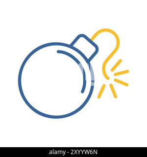 Bomb with lit fuse vector icon. Security sign. Graph symbol for your web site design, logo, app, UI Stock Vector