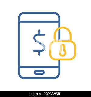 Mobile banking vector icon. Save funds. Internet banking symbol. Money security. Security sign. Graph symbol for your web site design, logo, app, UI Stock Vector