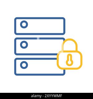 Database padlock vector icon. Security sign. Graph symbol for your web site design, logo, app, UI Stock Vector