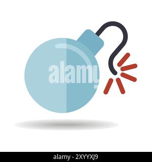 Bomb with lit fuse vector icon. Security sign. Graph symbol for your web site design, logo, app, UI Stock Vector