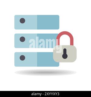 Database padlock vector icon. Security sign. Graph symbol for your web site design, logo, app, UI Stock Vector
