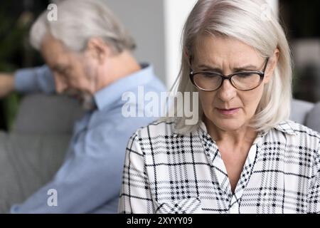 Sad wife thinks about relationship problems after fight with husband Stock Photo