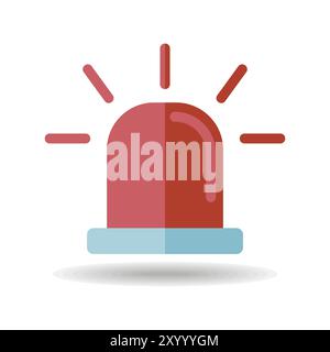 Siren vector icon. Alarm sign. Ambulance symbol. Special flashers of emergency dept department. Security sign. Graph symbol for your web site design, Stock Vector