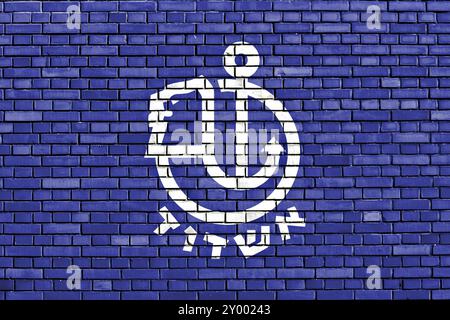 Flag of Ashdod painted on brick wall Stock Photo