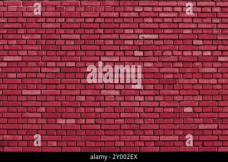 True red colored brick wall background Stock Photo