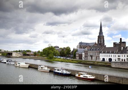 View on river in Maastricht city in Netherlands Stock Photo