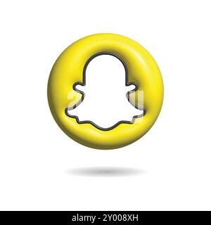 Snapchat 3D Icon Stock Vector