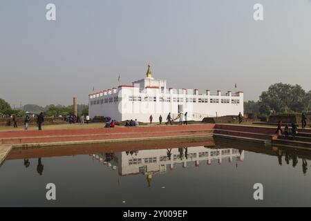 Lumbini, Nepal, November 27, 2014: Photograph of the site that displays where Buddha was born, Asia Stock Photo