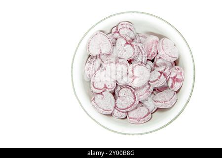 Heart-shaped sweets in a bowl Stock Photo