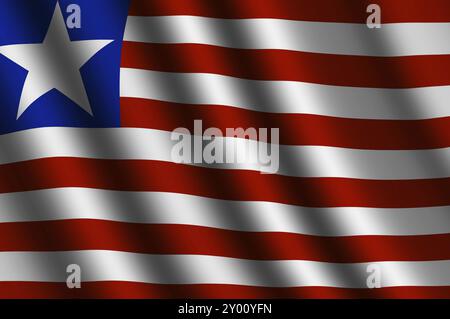 The Liberian flag flying in the wind Stock Photo