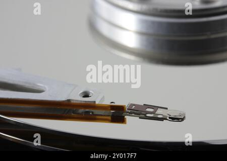 A detail of a computer hard disk Stock Photo