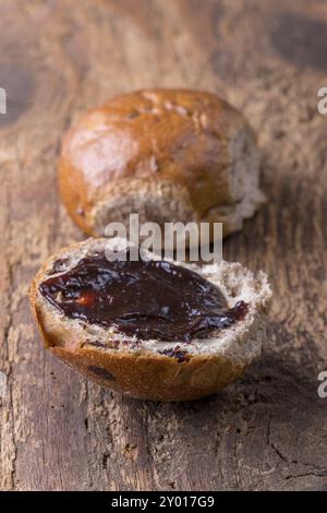 Stuck, a Bavarian roll with sultanas Stock Photo