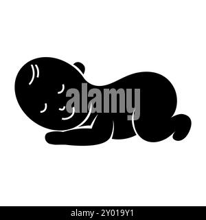 baby sleeping icon isolated on white background Stock Vector
