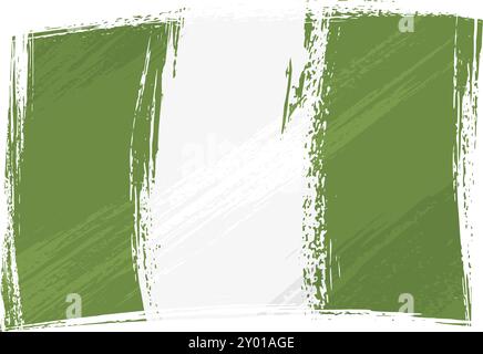 Nigeria national flag created in grunge style Stock Photo