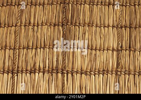 Wickerwork texture background. Antique wickerwork pattern used for vegetable roofs. Close up Stock Photo