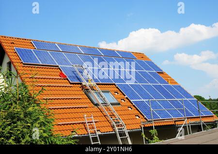 Photovoltaic system on a home Stock Photo