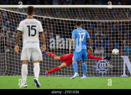 Napoli, Campania, ITALIA. 31st Aug, 2024. During the football match of 31/25/2024, valid for the Italian Serie A championship - 2024/25 in Naples at the Diego Armando Maradona Stadium between SSC Napoli vs FC Parma.In the photo: Alex Meret of SSC Napoli (Credit Image: © Fabio Sasso/ZUMA Press Wire) EDITORIAL USAGE ONLY! Not for Commercial USAGE! Stock Photo