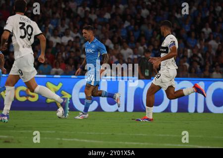 Napoli, Campania, ITALIA. 31st Aug, 2024. During the football match of 31/25/2024, valid for the Italian Serie A championship - 2024/25 in Naples at the Diego Armando Maradona Stadium between SSC Napoli vs FC Parma.In the photo: Matteo Politano of SSC Napoli (Credit Image: © Fabio Sasso/ZUMA Press Wire) EDITORIAL USAGE ONLY! Not for Commercial USAGE! Stock Photo