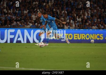 Napoli, Campania, ITALIA. 31st Aug, 2024. During the football match of 31/25/2024, valid for the Italian Serie A championship - 2024/25 in Naples at the Diego Armando Maradona Stadium between SSC Napoli vs FC Parma.In the photo: Matteo Politano of SSC Napoli (Credit Image: © Fabio Sasso/ZUMA Press Wire) EDITORIAL USAGE ONLY! Not for Commercial USAGE! Stock Photo